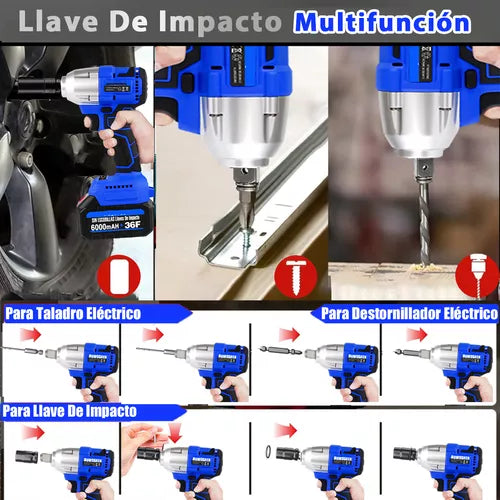 Llave Pistola De Impacto 2 Baterias Inal™️ - Potencia y Duración