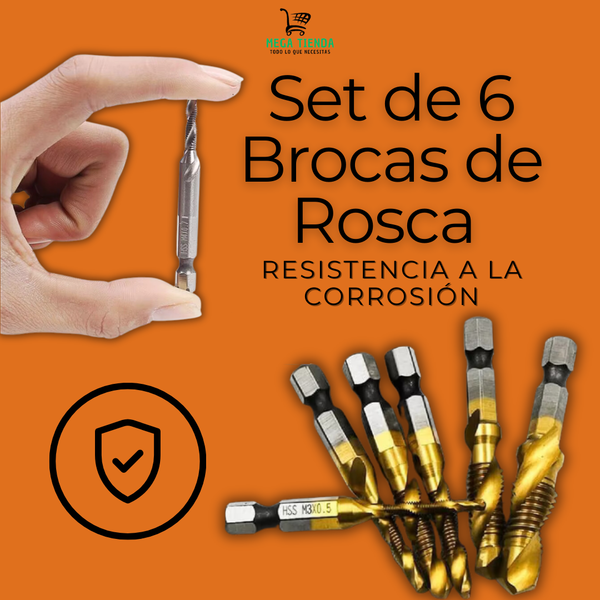 Set de 6 Brocas de Rosca™️ Precisión y Eficiencia