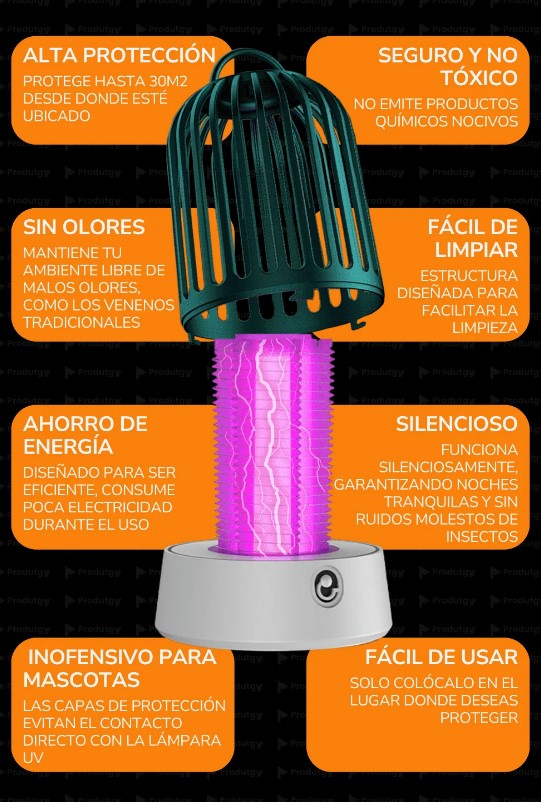 Lámpara Luz UV Repelente Mata Mosquitos